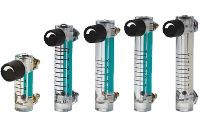 Ротаметр пластиковый для кислорода с клапаном и без ZYIA LZM-6T O2 серия 1 Расходомеры
